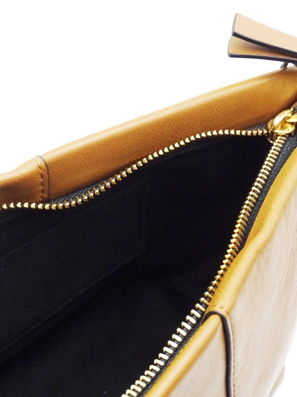 ALLSAINTS Hex Genuine Sepia Brown Color Soft Leather Pouch.\ - Picture 8 of 9